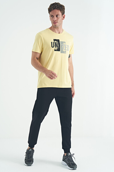 Tommylife Wholesale Elvis Crew Neck Standard Fit Printed Men's T-Shirt 88218 Yellow - Thumbnail