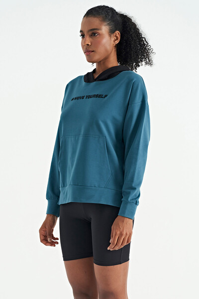 Tommylife Wholesale Emerald Women's Hoodie Women's Oversize Sweatshirt - 97161 - Thumbnail