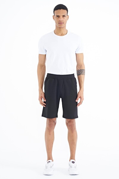 Tommylife Wholesale Evan Standard Fit Basic Men's Shorts 81240 Black - Thumbnail