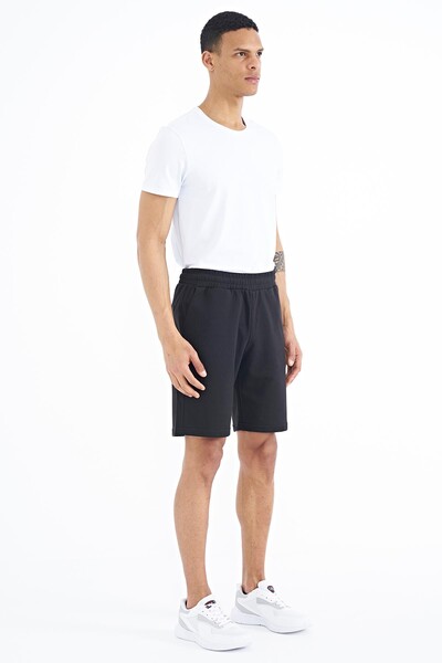 Tommylife Wholesale Evan Standard Fit Basic Men's Shorts 81240 Black - Thumbnail