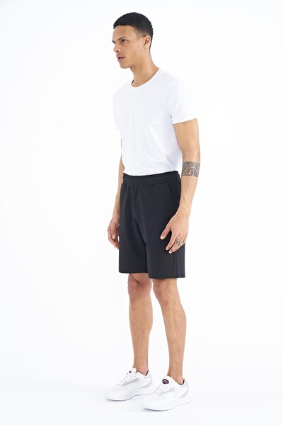 Tommylife Wholesale Evan Standard Fit Basic Men's Shorts 81240 Black - Thumbnail