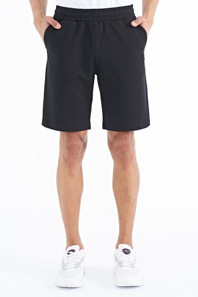 Tommylife Wholesale Evan Standard Fit Basic Men's Shorts 81240 Black - Thumbnail