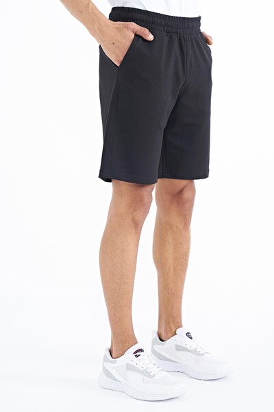 Tommylife Wholesale Evan Standard Fit Basic Men's Shorts 81240 Black - Thumbnail