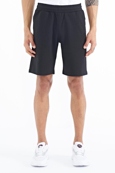 Tommylife Wholesale Evan Standard Fit Basic Men's Shorts 81240 Black - Thumbnail