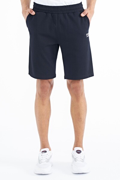 Tommylife Wholesale Evan Standard Fit Basic Men's Shorts 81240 Navy Blue - Thumbnail