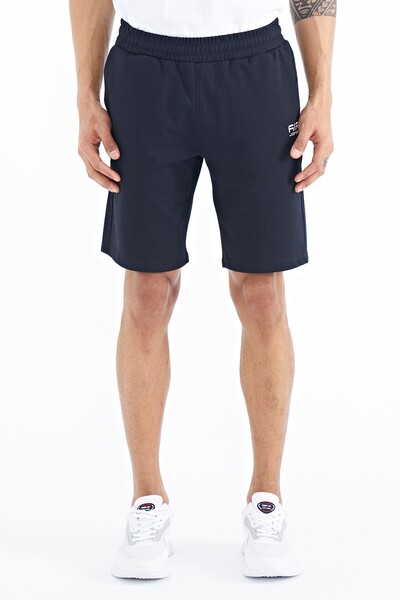 Tommylife Wholesale Evan Standard Fit Basic Men's Shorts 81240 Navy Blue - Thumbnail