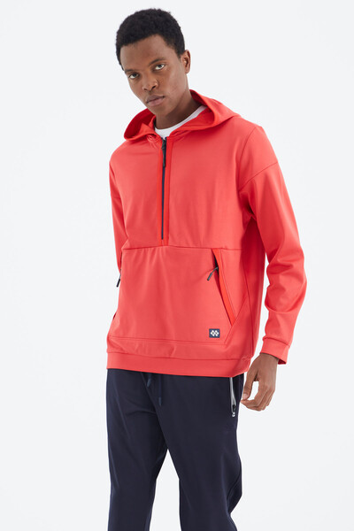 Tommylife Wholesale Fiesta Hooded Half Zip Relaxed Fit Men's Sweatshirt - 88274 - Thumbnail