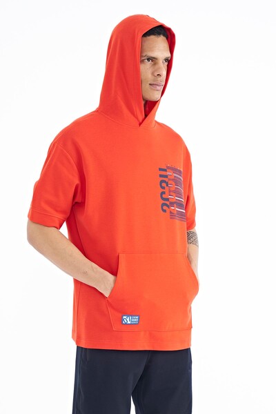 Tommylife Wholesale Fiesta Hooded Kangaroo Pocket Oversize Men's T-shirt - 88196 - Thumbnail