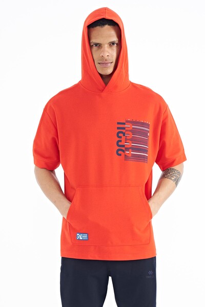 Tommylife Wholesale Fiesta Hooded Kangaroo Pocket Oversize Men's T-shirt - 88196 - Thumbnail