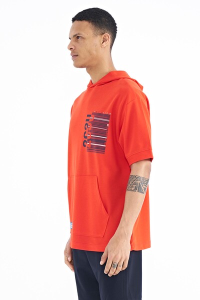 Tommylife Wholesale Fiesta Hooded Kangaroo Pocket Oversize Men's T-shirt - 88196 - Thumbnail