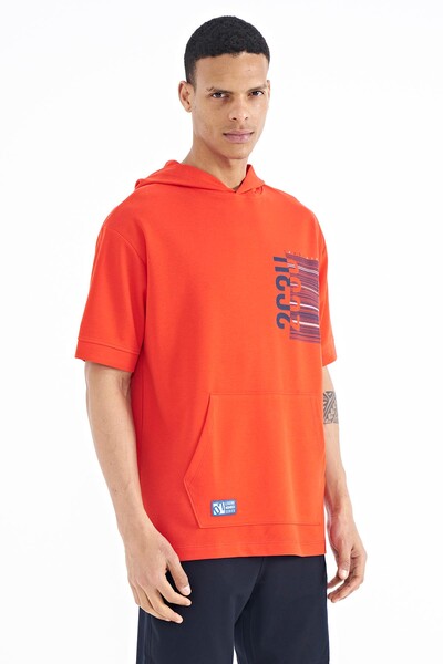 Tommylife Wholesale Fiesta Hooded Kangaroo Pocket Oversize Men's T-shirt - 88196 - Thumbnail