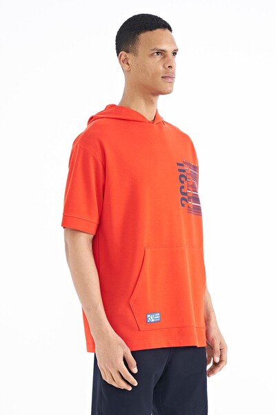 Tommylife Wholesale Fiesta Hooded Kangaroo Pocket Oversize Men's T-shirt - 88196 - Thumbnail