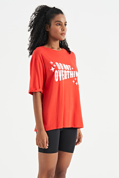 Tommylife Wholesale Fiesta O-Neck Oversize Women's T-Shirt - 02307 - Thumbnail