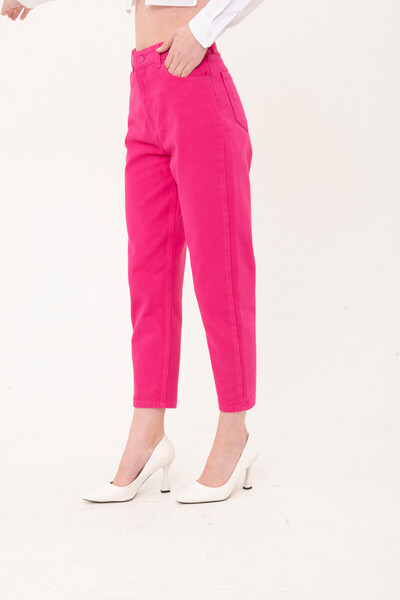 Tommylife Wholesale Fuchsia Standard Fit Gabardine Women's Trousers - 02062 - Thumbnail
