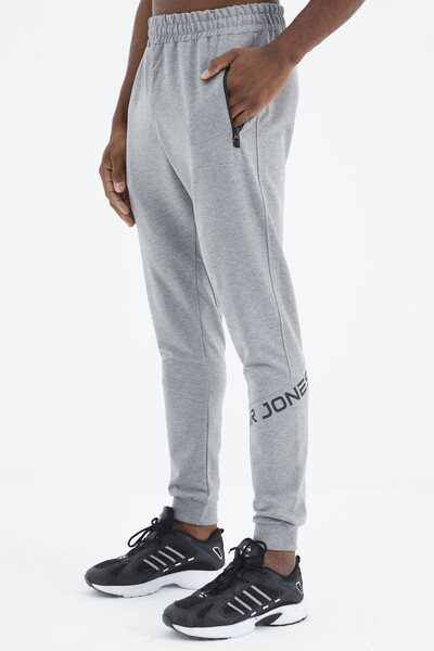 Tommylife Wholesale Gale Standard Fit Men's Jogger Sweatpants 82111 Gray Melange - Thumbnail