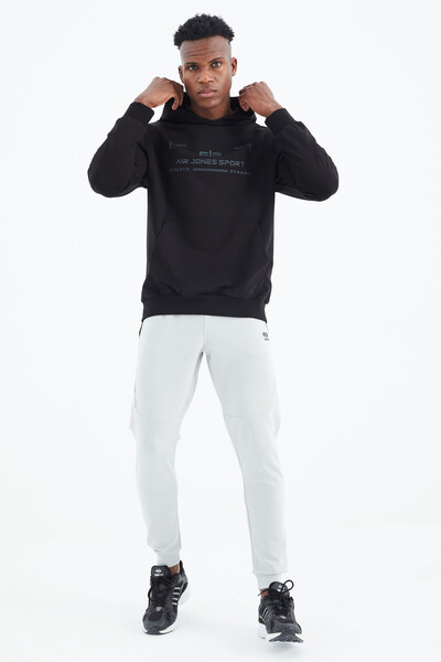 Tommylife Wholesale Galvin Hooded Standard Fit Men's Sweatshirt 88304 Black - Thumbnail