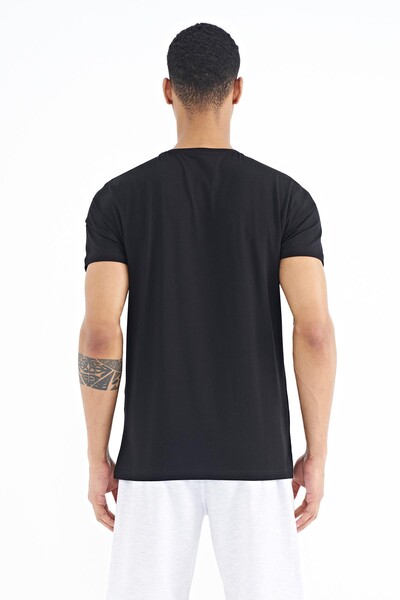 Tommylife Wholesale George Crew Neck Standard Fit Printed Men's T-Shirt 88220 Black - Thumbnail