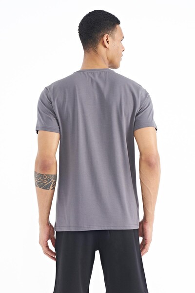 Tommylife Wholesale George Crew Neck Standard Fit Printed Men's T-Shirt 88220 Dark Gray - Thumbnail