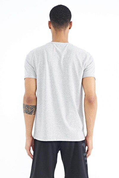 Tommylife Wholesale George Crew Neck Standard Fit Printed Men's T-Shirt 88220 Gray Melange - Thumbnail