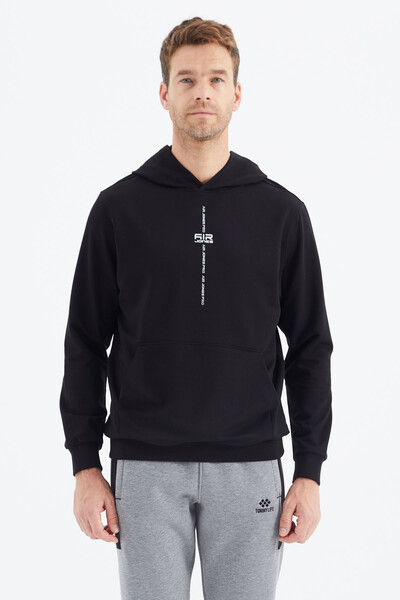 Tommylife Wholesale Grant Hooded Comfort Fit Men's Sweatshirt 88305 Black - Thumbnail