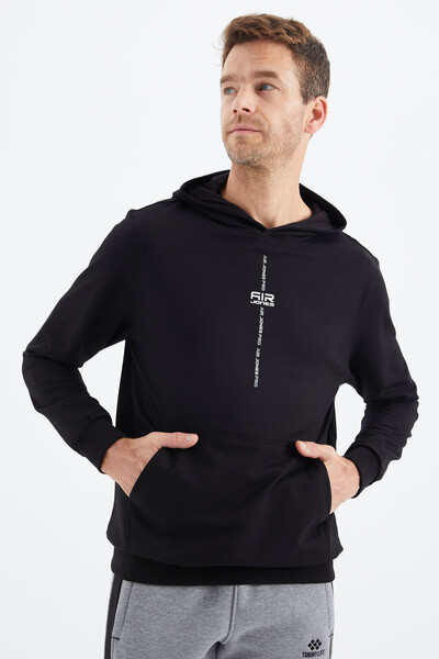 Tommylife Wholesale Grant Hooded Comfort Fit Men's Sweatshirt 88305 Black - Thumbnail