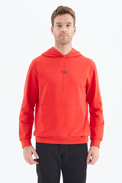 Tommylife Wholesale Grant Hooded Comfort Fit Men's Sweatshirt 88305 Fiesta - Thumbnail