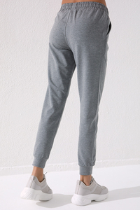 Tommylife Wholesale Gray Marl High Waist Jogger Comfy Cuffed Women's Sweatpant - 94561 - Thumbnail