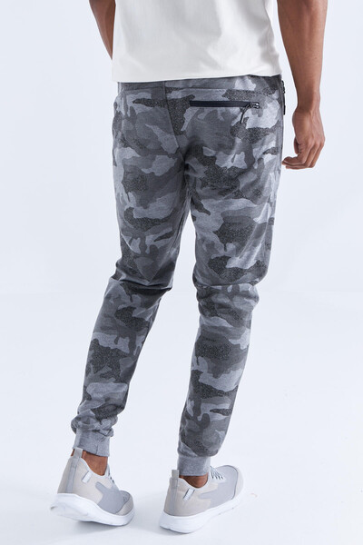 Tommylife Wholesale Gray Marl With Camouflage Pattern Slim Fit Jogger Men's Sweatpant - 84754 - Thumbnail