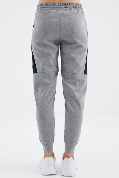 Tommylife Wholesale Gray Melange Laced Comfy Women's Sweatpants - 94645 - Thumbnail