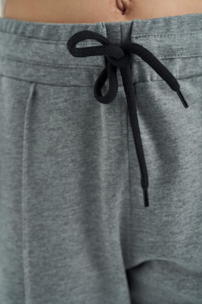Tommylife Wholesale Gray Melange Pocket Detailed Jogger Girls Sweatpants - 75122 - Thumbnail