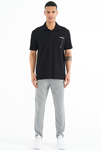Tommylife Wholesale Gray Melange Pocketed Standard Fit Men's Sweatpants - 84967 - Thumbnail