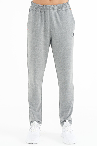 Tommylife Wholesale Gray Melange Pocketed Standard Fit Men's Sweatpants - 84967 - Thumbnail