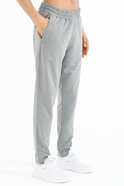 Tommylife Wholesale Gray Melange Pocketed Standard Fit Men's Sweatpants - 84967 - Thumbnail