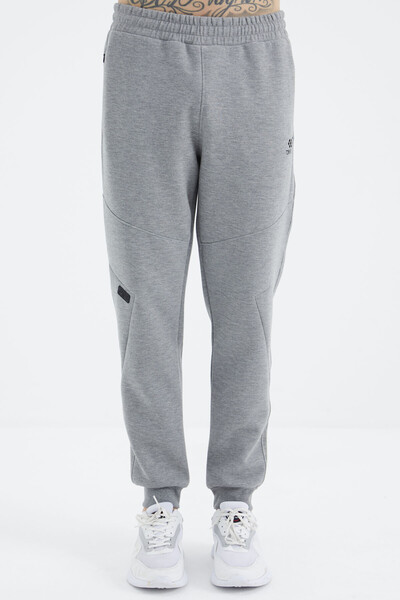 Tommylife Wholesale Gray Melange Relaxed Fit Men's Sweatpants - 82100 - Thumbnail