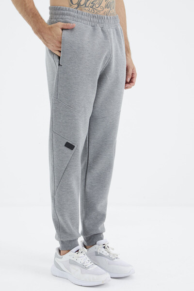 Tommylife Wholesale Gray Melange Relaxed Fit Men's Sweatpants - 82100 - Thumbnail