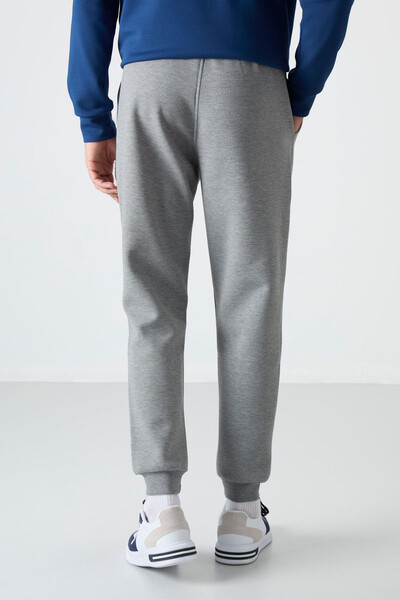 Tommylife Wholesale Gray Melange Skinny Leg Men's Sweatpants - 84999 - Thumbnail