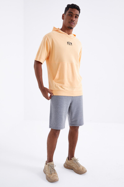 Tommylife Wholesale Gray Melange Standard Fit Basic Men's Short - 81212 - Thumbnail