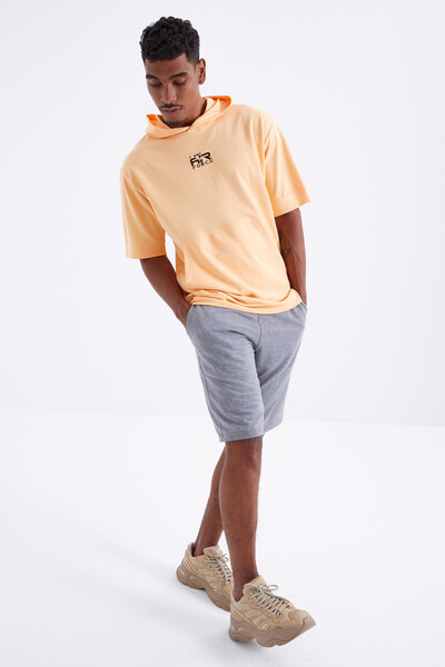 Tommylife Wholesale Gray Melange Standard Fit Basic Men's Short - 81212 - Thumbnail