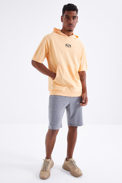 Tommylife Wholesale Gray Melange Standard Fit Basic Men's Short - 81212 - Thumbnail