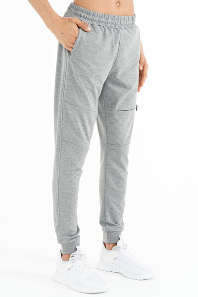 Tommylife Wholesale Gray Melange Standard Fit Men's Jogger Sweatpants - 84958 - Thumbnail