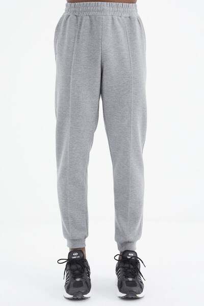 Tommylife Wholesale Gray Melange Standard Fit Men's Sweatpants - 84994 - Thumbnail