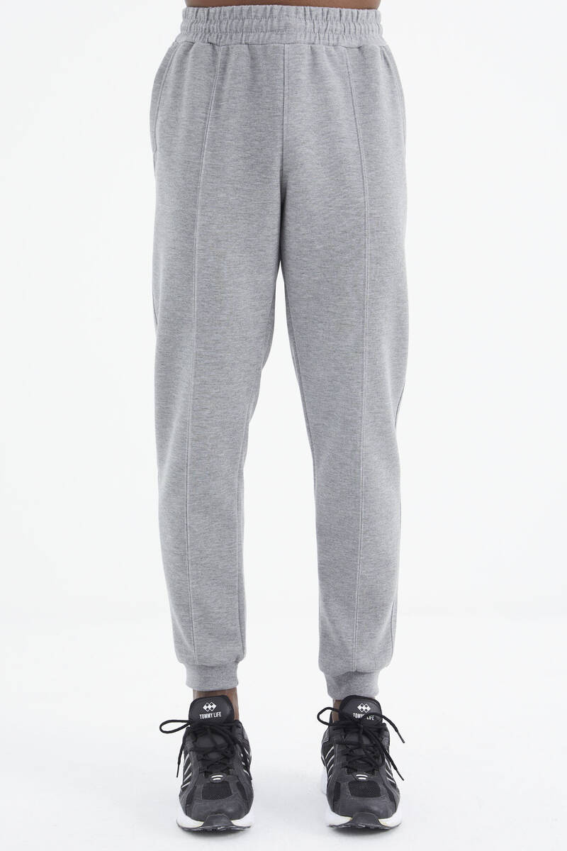 TOMMYLIFE - Tommylife Wholesale Gray Melange Standard Fit Men's Sweatpants - 84994