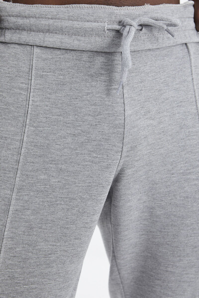 Tommylife Wholesale Gray Melange Standard Fit Men's Sweatpants - 84994 - Thumbnail