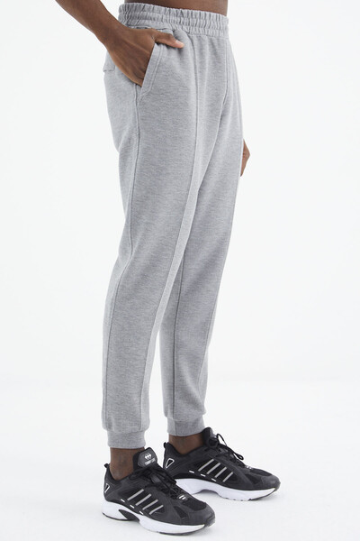 Tommylife Wholesale Gray Melange Standard Fit Men's Sweatpants - 84994 - Thumbnail