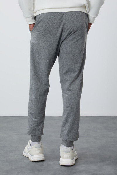 Tommylife Wholesale Gray Melange With Classic Pockets Standard Mold Cuffed Men's Sweatpant - 84652 - Thumbnail