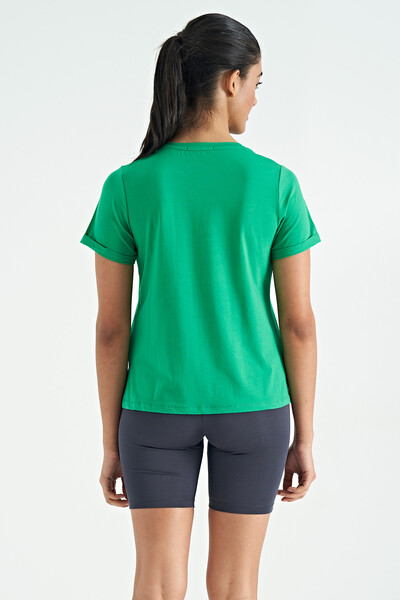 Tommylife Wholesale Green Comfort Fit Women's Basic T-shirt - 02241 - Thumbnail