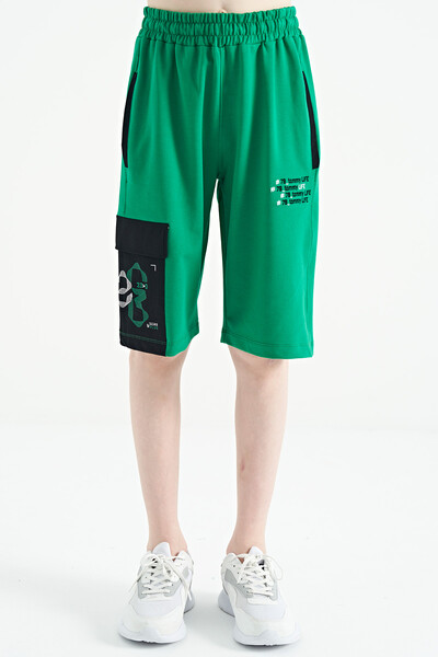 Tommylife Wholesale Green Standard Fit Boys' Shorts - 11142 - Thumbnail