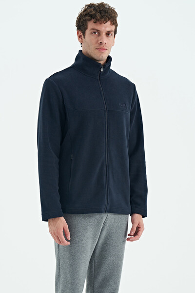 Tommylife Wholesale Hardy Navy Blue Standard Fit Fleece Men's Sweatshirt - 88299 - Thumbnail