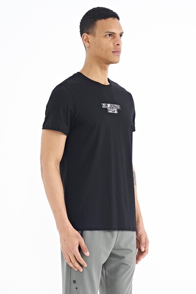 Tommylife Wholesale Harley Crew Neck Standard Fit Printed Men's T-Shirt 88203 Black - Thumbnail