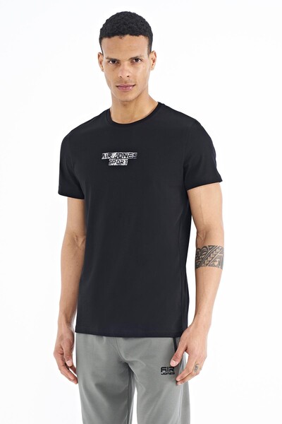 Tommylife Wholesale Harley Crew Neck Standard Fit Printed Men's T-Shirt 88203 Black - Thumbnail